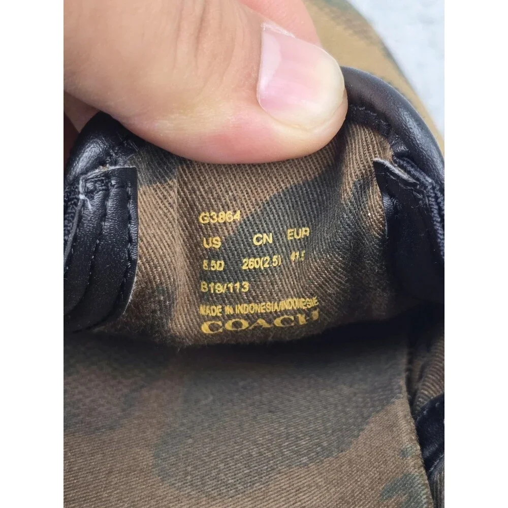 COACH C115 Rexy Dino Dinosaur Camo Slip On Sneakers Mens 8.5 G3864